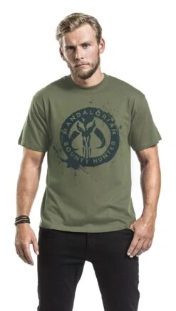 "The Mandalorian - Bounty Hunter" T-Shirt Olive By Star Wars -Men Fashion Clothing Store 462088wa