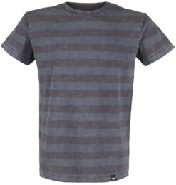 "Grey T-shirt With Horizontal Stripes And Crew Neckline" T-Shirt Grey By Black Premium By EMP