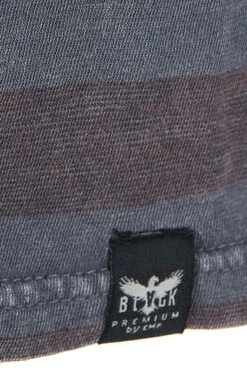 "Grey T-shirt With Horizontal Stripes And Crew Neckline" T-Shirt Grey By Black Premium By EMP -Men Fashion Clothing Store 464334d