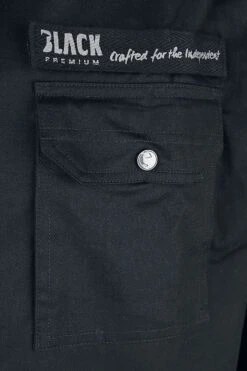 "Black Military-Style Shirt With Chest Pockets" Longsleeve Black By Black Premium By EMP -Men Fashion Clothing Store 464672d