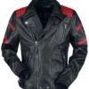 "Black/Red Leather Biker Jacket" Leather Jacket Black-red By Rock Rebel By EMP