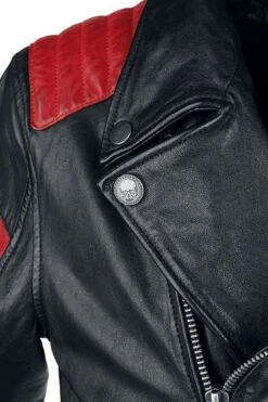 "Black/Red Leather Biker Jacket" Leather Jacket Black-red By Rock Rebel By EMP -Men Fashion Clothing Store 464867d2