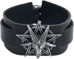 "Baphomet" Leather Bracelet Black By Alchemy Gothic