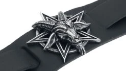 "Baphomet" Leather Bracelet Black By Alchemy Gothic -Men Fashion Clothing Store 465757d