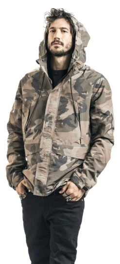 "Camouflage Jacket With Embroidery" Between-seasons Jacket Camouflage By Rock Rebel By EMP -Men Fashion Clothing Store 466982wa