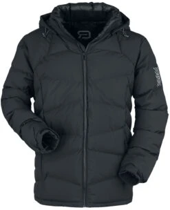 "Black Puffer Jacket With Removable Hood" Winter Jacket Black By RED By EMP