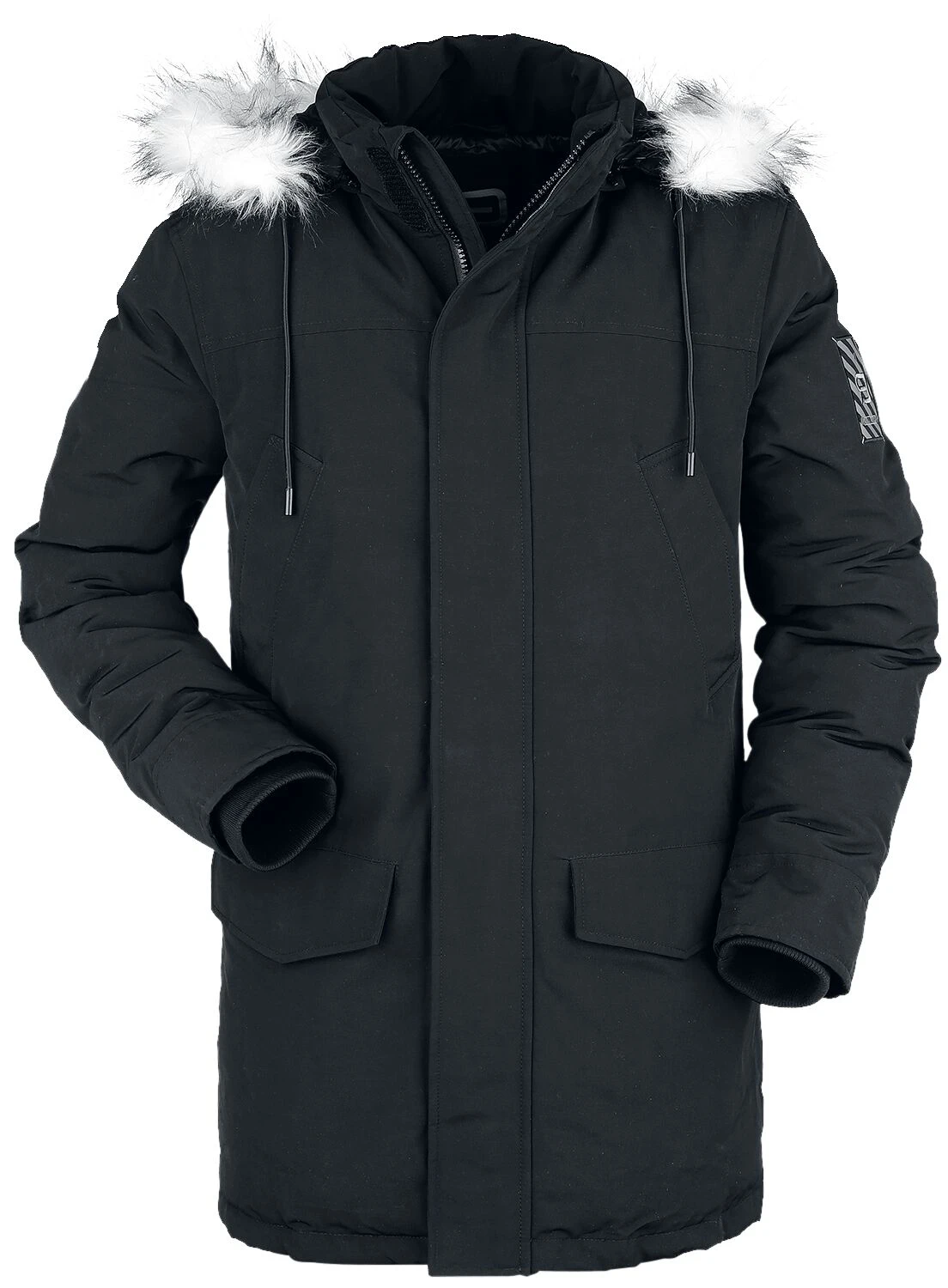 "Black Winter Jacket With Faux Fur Collar" Winter Jacket Black By RED By EMP 3 "Black Winter Jacket With Faux Fur Collar" Winter Jacket Black By RED By EMP