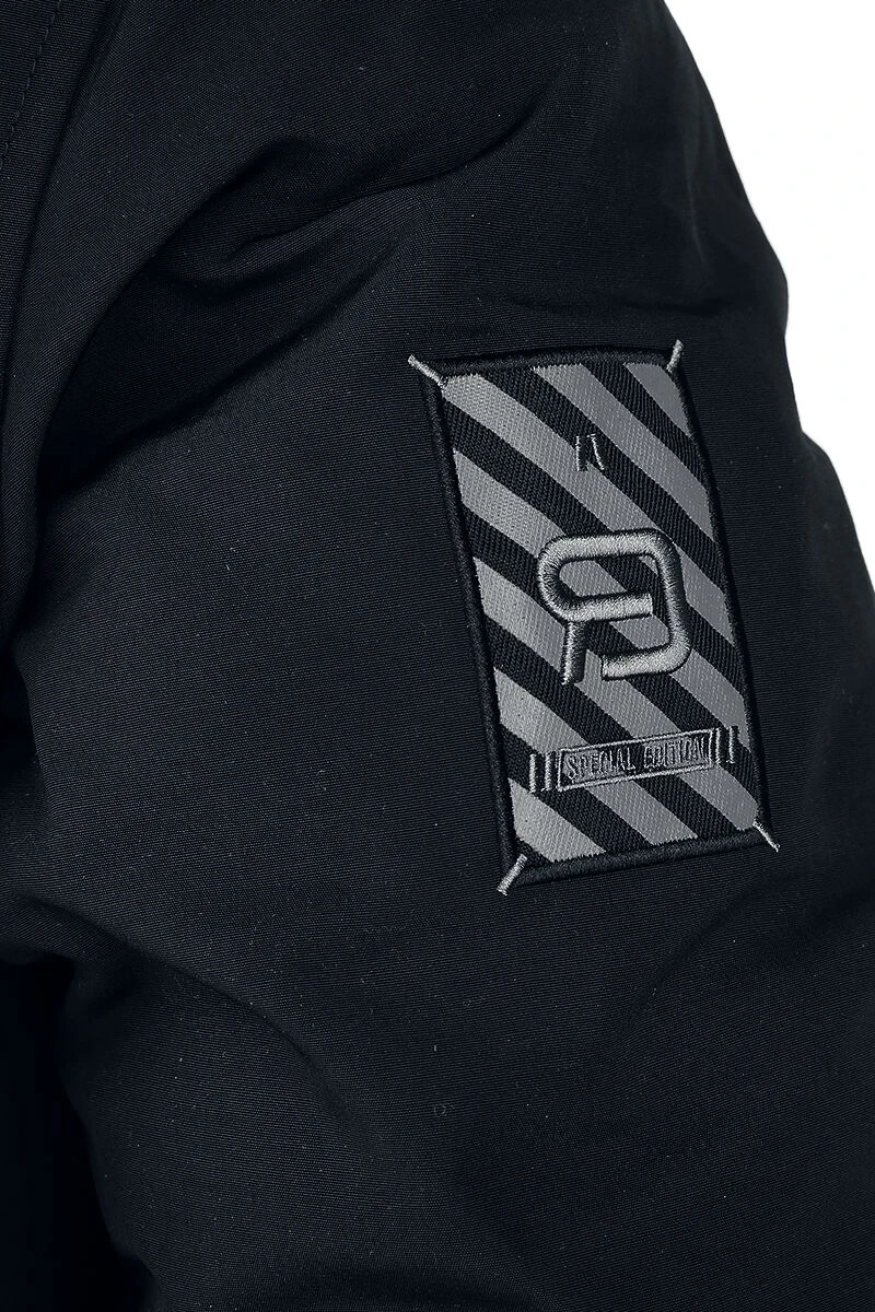 "Black Winter Jacket With Faux Fur Collar" Winter Jacket Black By RED By EMP 5 "Black Winter Jacket With Faux Fur Collar" Winter Jacket Black By RED By EMP - Image 3