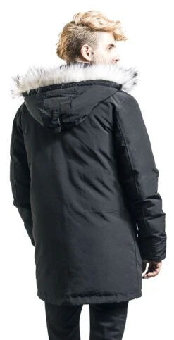 "Black Winter Jacket With Faux Fur Collar" Winter Jacket Black By RED By EMP 11 "Black Winter Jacket With Faux Fur Collar" Winter Jacket Black By RED By EMP -Men Fashion Clothing Store 466986wb