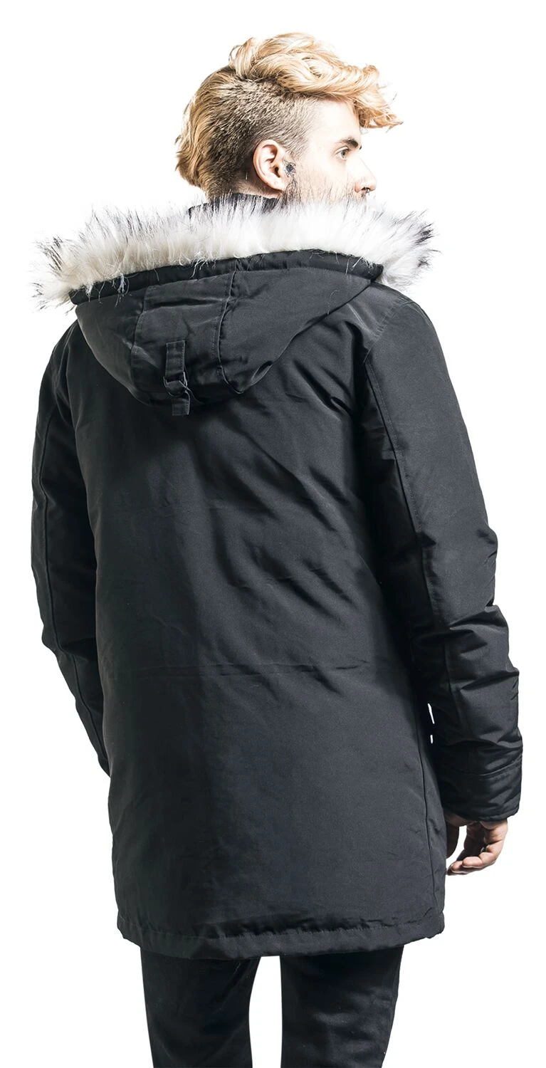 "Black Winter Jacket With Faux Fur Collar" Winter Jacket Black By RED By EMP 7 "Black Winter Jacket With Faux Fur Collar" Winter Jacket Black By RED By EMP - Image 5