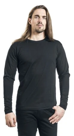 "Double Pack Black Long-Sleeve Tops With Crew Neck And V Neck" Long-sleeve Shirt Black By Black Premium By EMP -Men Fashion Clothing Store 467983wa