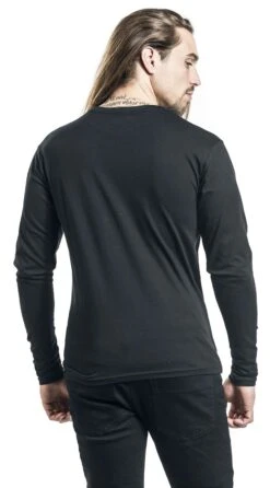 "Double Pack Black Long-Sleeve Tops With Crew Neck And V Neck" Long-sleeve Shirt Black By Black Premium By EMP -Men Fashion Clothing Store 467983wb