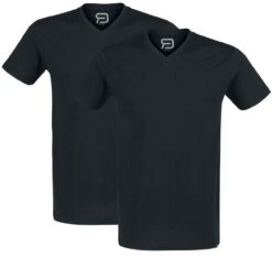 "Double-Pack V-Neck T-Shirts" T-Shirt Black By RED By EMP