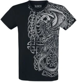 "Black T-shirt With Print And V-Neckline" T-Shirt Black By Black Premium By EMP