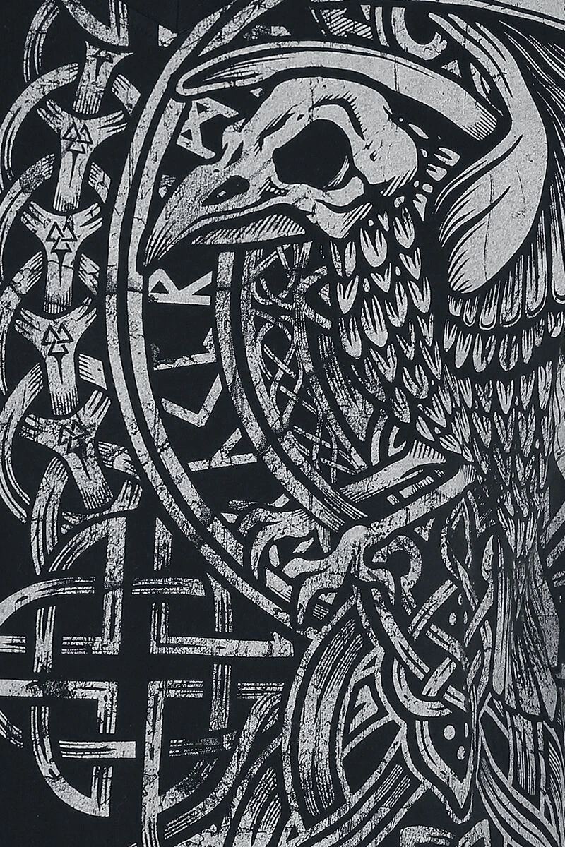 "Black T-shirt With Print And V-Neckline" T-Shirt Black By Black Premium By EMP 5 "Black T-shirt With Print And V-Neckline" T-Shirt Black By Black Premium By EMP - Image 3