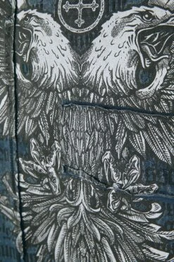 "Blue Long-Sleeve Shirt With Wash And Print" Long-sleeve Shirt Blue By Rock Rebel By EMP -Men Fashion Clothing Store 469287d2