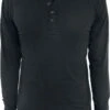"Basic Henley" Long-sleeve Shirt Black By RED By EMP -Men Fashion Clothing Store 469312a