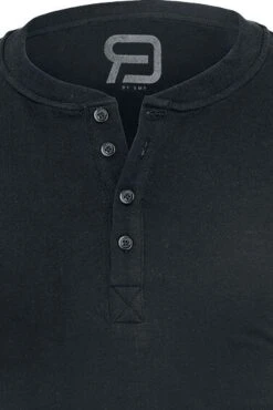 "Basic Henley" Long-sleeve Shirt Black By RED By EMP -Men Fashion Clothing Store 469312d
