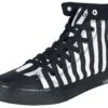 "Black/White Striped Sneakers" Sneakers High Black-white By Gothicana By EMP