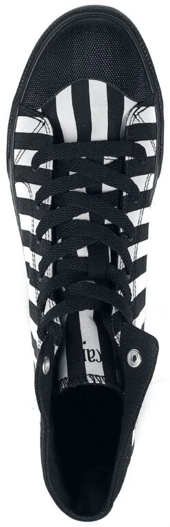 "Black/White Striped Sneakers" Sneakers High Black-white By Gothicana By EMP -Men Fashion Clothing Store 469750a4