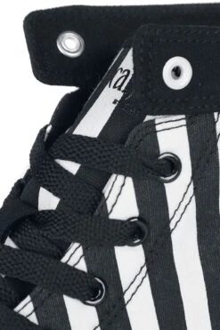 "Black/White Striped Sneakers" Sneakers High Black-white By Gothicana By EMP -Men Fashion Clothing Store 469750d