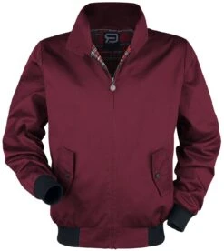 "Burgundy-Red Bomber Jacket With Standing Collar" Between-seasons Jacket Burgundy By RED By EMP -Men Fashion Clothing Store 469836c