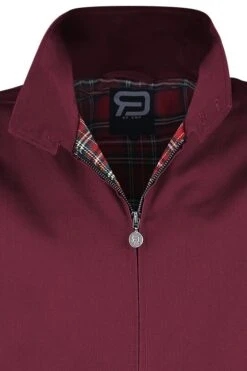 "Burgundy-Red Bomber Jacket With Standing Collar" Between-seasons Jacket Burgundy By RED By EMP -Men Fashion Clothing Store 469836d