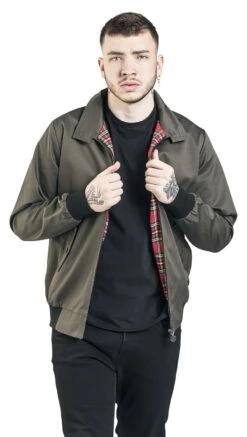 "Khaki Between-Seasons Jacket With Standing Collar" Between-seasons Jacket Khaki By RED By EMP -Men Fashion Clothing Store 469839wa