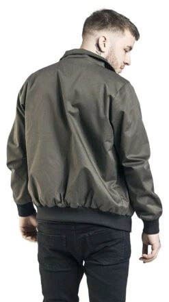 "Khaki Between-Seasons Jacket With Standing Collar" Between-seasons Jacket Khaki By RED By EMP -Men Fashion Clothing Store 469839wb