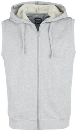 "Grey Sweat Vest With Hood" Vest Grey By RED By EMP