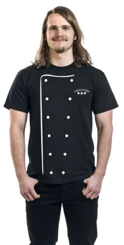 "Grill Chef" T-Shirt Black By Food -Men Fashion Clothing Store 470240wa