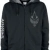 "Valhalla - Raven & Symbol" Hooded Zip Black-grey By Assassin's Creed