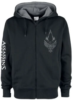 "Valhalla - Raven & Symbol" Hooded Zip Black-grey By Assassin's Creed