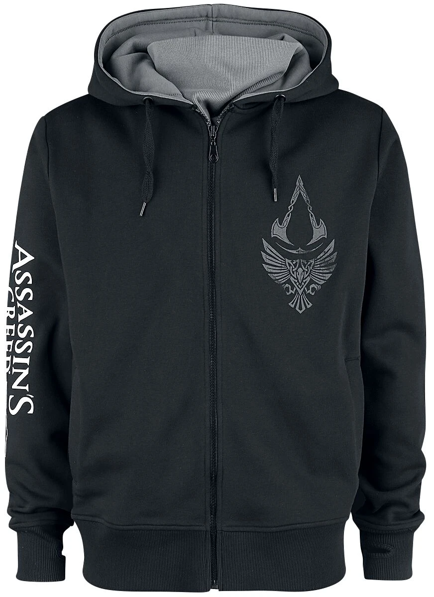 "Valhalla - Raven & Symbol" Hooded Zip Black-grey By Assassin's Creed 5 "Valhalla - Raven & Symbol" Hooded Zip Black-grey By Assassin's Creed - Image 3