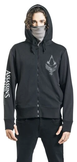 "Valhalla - Raven & Symbol" Hooded Zip Black-grey By Assassin's Creed 14 "Valhalla - Raven & Symbol" Hooded Zip Black-grey By Assassin's Creed -Men Fashion Clothing Store 470469wa2