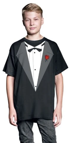 "Fun Shirt Kids - Vito’s Tuxedo" T-Shirt Black -Men Fashion Clothing Store 474036wa