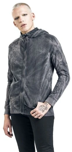 "Zip Hoodie Alp" Hooded Zip Grey By Outer Vision 10 "Zip Hoodie Alp" Hooded Zip Grey By Outer Vision -Men Fashion Clothing Store 474768wa