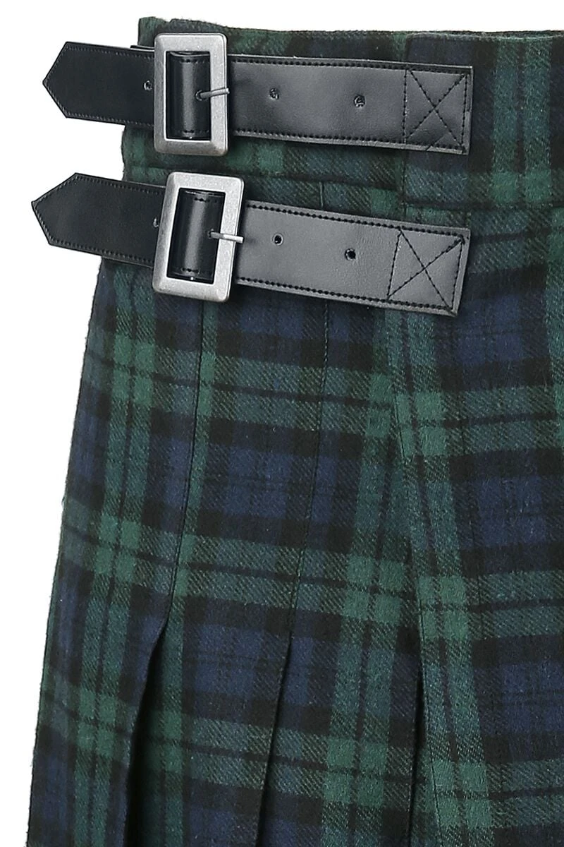 "Blue/Green Kilt With Side Buckles" Medium-length Skirt Blue-green By Black Premium By EMP 5 "Blue/Green Kilt With Side Buckles" Medium-length Skirt Blue-green By Black Premium By EMP - Image 3