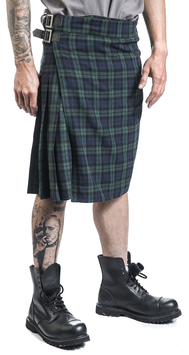 "Blue/Green Kilt With Side Buckles" Medium-length Skirt Blue-green By Black Premium By EMP 7 "Blue/Green Kilt With Side Buckles" Medium-length Skirt Blue-green By Black Premium By EMP - Image 5