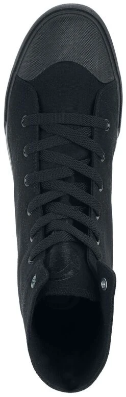 "Black Sneakers With Embroidered Anchor And Coloured Details" Sneakers High Black By Black Premium By EMP -Men Fashion Clothing Store 476610a4
