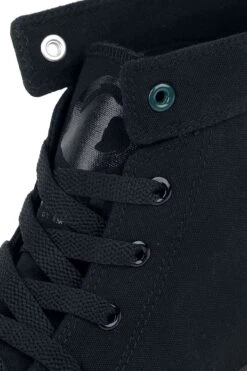 "Black Sneakers With Embroidered Anchor And Coloured Details" Sneakers High Black By Black Premium By EMP -Men Fashion Clothing Store 476610d