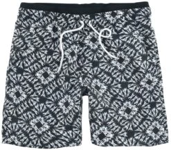 "Black/White Swim Shorts In Batik Look" Swim Shorts Black-white By RED By EMP