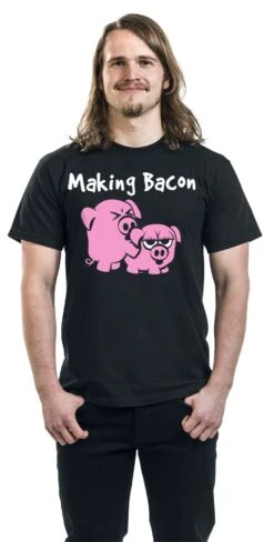 "Making Bacon" T-Shirt Black By Tierisch -Men Fashion Clothing Store 477144wa