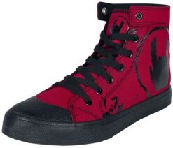 "Red Sneakers With Rockhand Print" Sneakers High Red By EMP Basic Collection