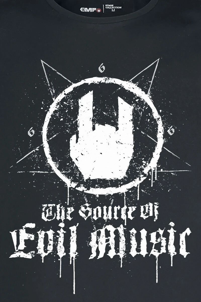 "Black T-shirt With Camouflage Rockhand Print" T-Shirt Black By EMP Stage Collection 4 "Black T-shirt With Camouflage Rockhand Print" T-Shirt Black By EMP Stage Collection - Image 2