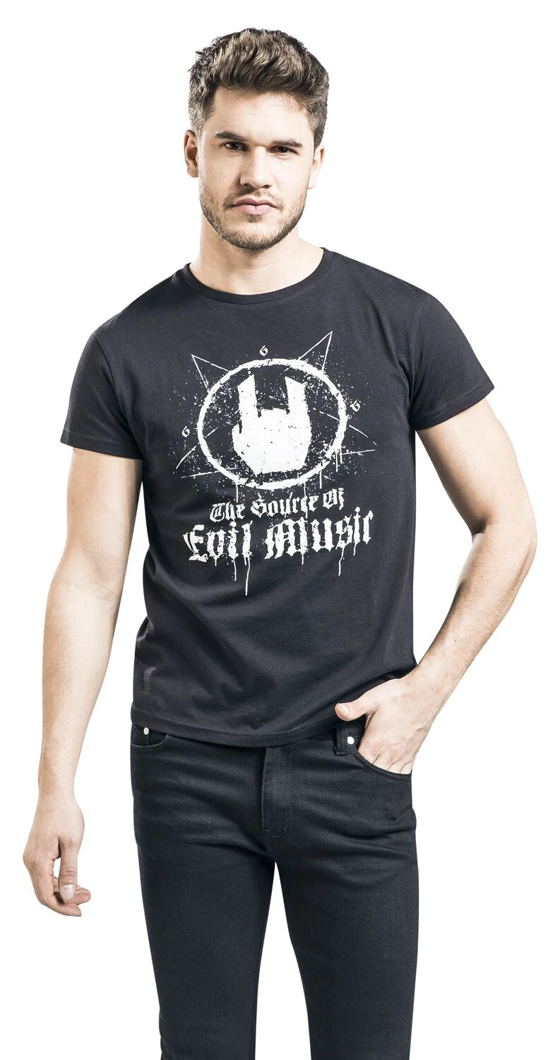 "Black T-shirt With Camouflage Rockhand Print" T-Shirt Black By EMP Stage Collection 6 "Black T-shirt With Camouflage Rockhand Print" T-Shirt Black By EMP Stage Collection - Image 4