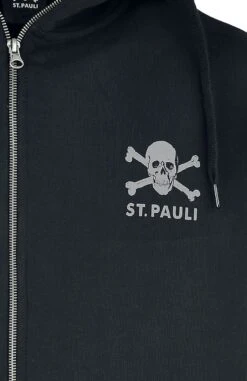 "FC St. Pauli - Skull" Hooded Zip Black By FC St. Pauli -Men Fashion Clothing Store 479923d