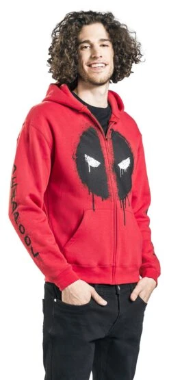 "Deadpool - Logo" Hooded Zip Red By Deadpool -Men Fashion Clothing Store 480564wa