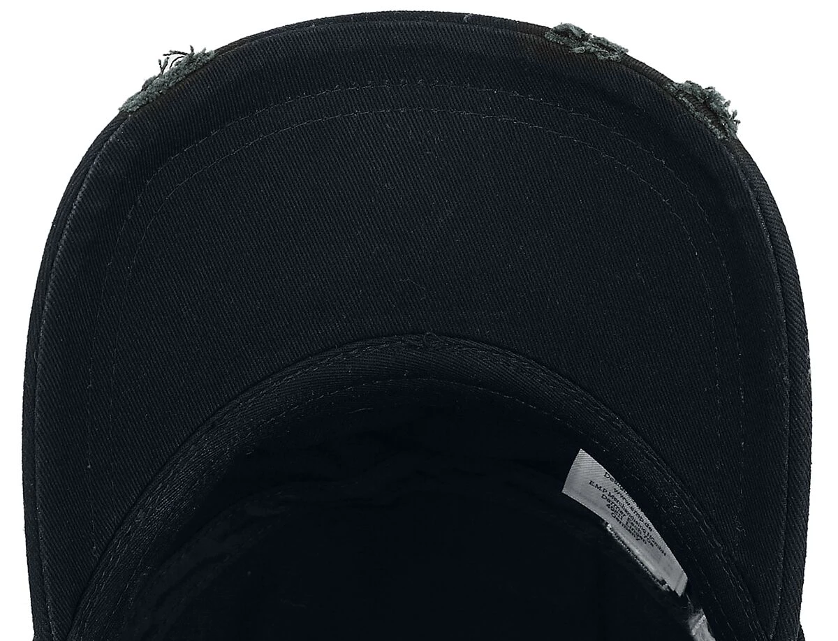 "Black Army Cap With Print, Patches And Studs" Cap Black By Rock Rebel By EMP 5 "Black Army Cap With Print, Patches And Studs" Cap Black By Rock Rebel By EMP - Image 3