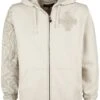 "Beige Hooded Jacket With Celtic-Style Print" Hooded Zip Beige By Black Premium By EMP